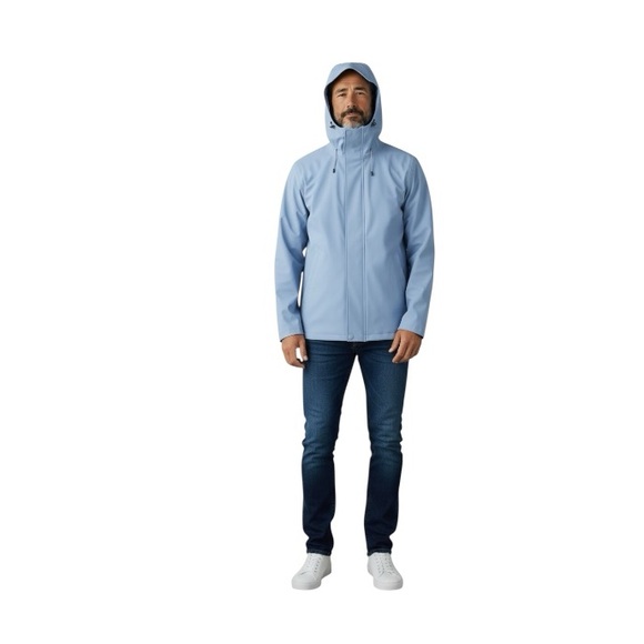 Ozark Trail Men's Light Blue Rain Jacket - Picture 2 of 16